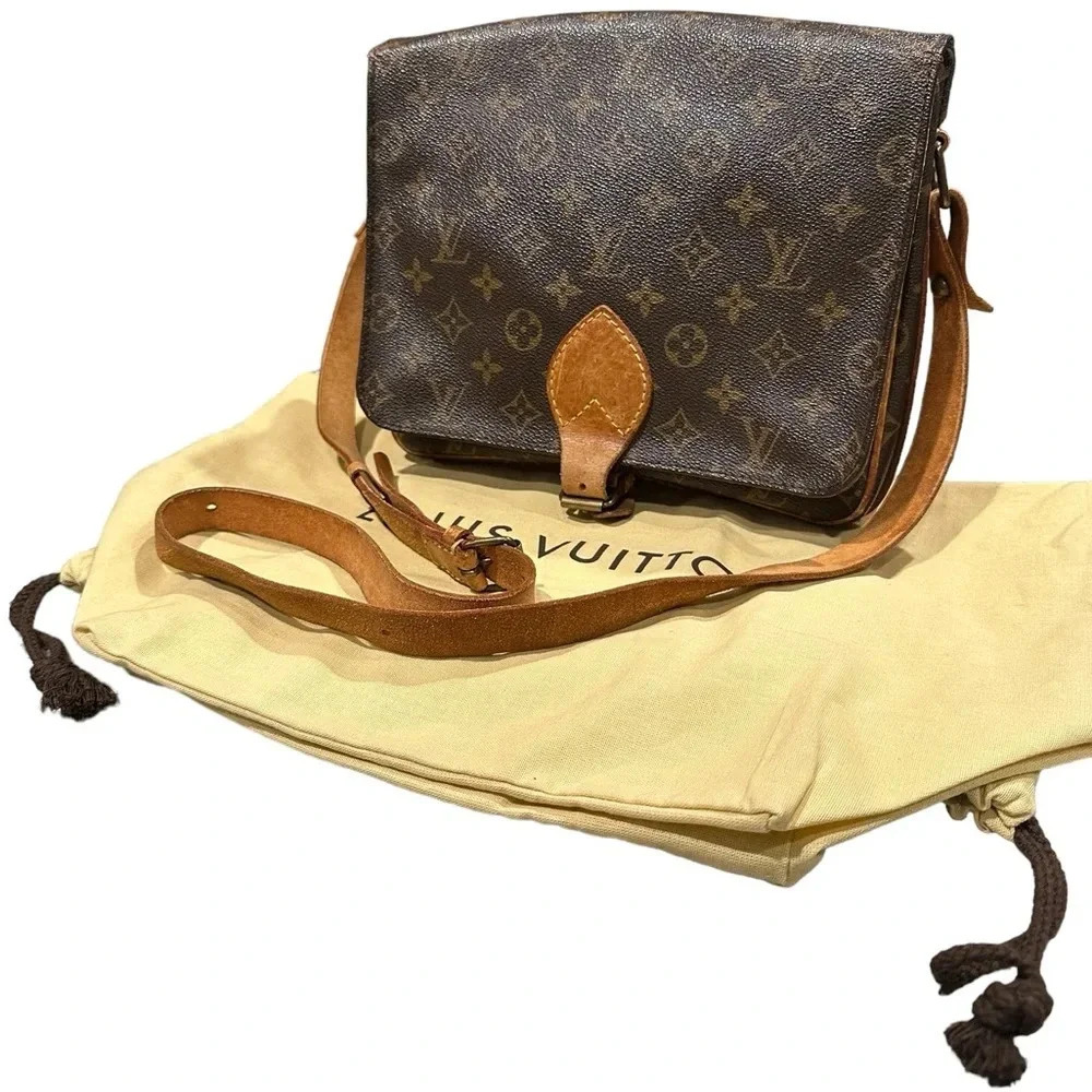 Louis Vuitton Cartouchière Monogram Leather Crossbody GM Bag